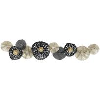 Sienos dekoras metalinis rėmas, juoda ir auksinė, 134x29 cm