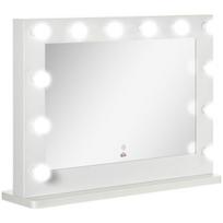 Kosmetinis veidrodis su LED apšvietimu 80 x 60 cm baltas