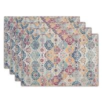 4/6/8 vnt. Persiški padėkliukai Stalo takelis Rinkinys Vintažinis Boho Kilimas Tradiciniai Stalo takeliai Retro Nusidėvėjęs Skalbiamas Linas Virtuvės Valgomojo 4pcs gray