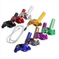 CNC Aluminum Quick-Turn Throttle Assembly for Dirt Bike Motocross Universal 7/8  22mm Fast-Twist Grip with Visible Clear Cover Orange