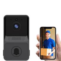 Home Video Smart Wifi Doorbell Camera Wireless Doorbell with Camera Wireless Ring Doorbell (Black,Wi-Fi&Two-Way Intercom) juoda
