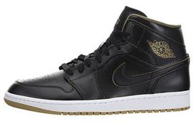 Jordan 1 Retro Mid Black Metallic Gold 554724-042 45.5