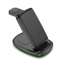 3 viename belaidžio įkroviklio stovas, skirtas Samsung Galaxy Watch 6 5Pro 5 4 3 15W greito įkrovimo doko stotelė, skirta Samsung S23 S22 S21 Buds 2 For Samsung Watch juoda