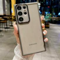 Skaidrus silikoninis dėklas, skirtas Samsung Galaxy S25 S24 S23 Ultra S22 Plus S21 S20 FE A04S A05 A05S A06 A51 A71 A55 A54 su stiklo lęšio plėvelės apsauga Samsung Galaxy A02S (164mm) juoda