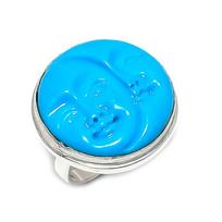 Natural Cameo Moonface Gemstone 925 Sterling Silver Jewelry Ring Size 8 v2P25