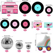 20 Pieces Roller Skate Cake Topper for Birthday Weddings Retro Theme Parties