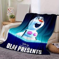 1pc, Disney Frozen Olaf Presents Cozy Snowman with Shell Print Blanket Perfect for Home Decor, Couch Blanket, Travel, Camping, Car 80x120cm