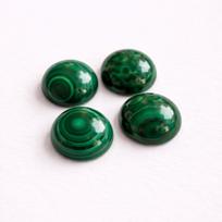 Green Malachite Round Cabochons, Polished Malachite Gemstone Cabs, Deep Green Banded Stone, Jewelry Making Supplies 5mm žalia