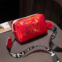 Laser bag women's new printed shoulder messenger bag casual small square bag women's bag raudona