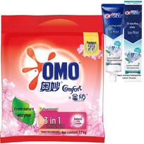 Crest 3D White Arctic Mint Toothpaste & Omo Washing Powder Bundle