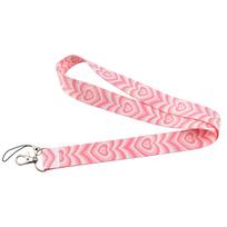 Ring Holder Mobile Phone Strap Love Neck Strap Badge Holder Heart Lanyard ID Card Pass Hang Rope rožinė