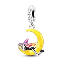 Mysterious 925 Silver Witch and Tarot Card Playing Cards Charm Fit DIY Bracelet Necklace Wishing For A Lucky Gift