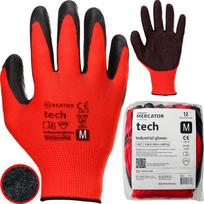 Rękawice Robocze Mercator Tech Red+Black Latex - M - 12 Par