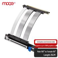 MOGE PCIe 5.0 90-Degree GPU Extension Cable 25cm sidabras