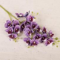 21 Heads Artificial Butterfly Orchid Flower 2 Fork Fake Mini Flowers  Living Room violetinė