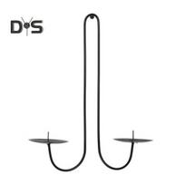 Geležinis žvakidė Sieninė žvakidė Svarstyklių stiliaus Pakabinama žvakidė Svetainei, Valgomajam ir Židiniui Dekoravimui 1pc black