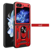 Kameros apsauginis dėklas Samsung Z Flip 6 5 4 3 Galaxy Z Flip6 Flip 5 4 3 Armor Hybrid Ring galinis dangtelis For Z Flip 5 raudona