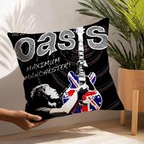 Rock band O-Oasis Pillow Case Square Double‑Sided Print Cushion Case For Sofa Home Bedchamber Decor Gift 16x16Inch
