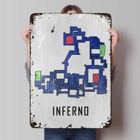 CSGO Inferno Map Metal Wall Art Gaming Room Decor for Gamers Game Enthusiast Gift Heavy Duty Iron Wall Hanging Home Decorations 20x30cm（7.8x11.8inch）