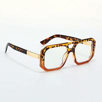 Black Square Anti Blue Light Glasses with Gold Lines Fashion Accessories for Men Eye Protection