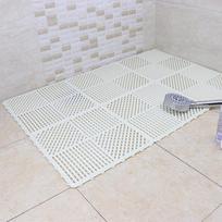 Neslystanti PVC sujungiamoji dušo kilimėlis: Atsparus vandeniui vonios grindų ir komercinės paskirties kilimas 30cm*30cm Thick pilkšvai balta