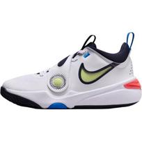 Nike Team Hustle D 11 GS Big Kids White Photo Blue Light Lemon Twist Bright Crimson Basketball Shoes DV8996-105 40
