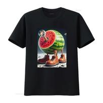 Giraffa Celeste Italian Brainrot T Shirt Fantasy Art Apparel with Unique Watermelon Moon Space Suit Design for Giraffe Lovers... S įvairiaspalvis