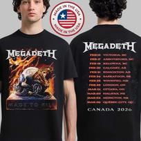 Megadeth Kanada 2026 M. Turas Prekės Pagaminta Žudyti Unisex Marškinėliai Unisex Marškinėliai S brown