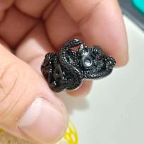 Retro Black Mamba Kobe 24 8 Ring For Men Punk Gothic Rock Hiphop Open Ring Handmade Jewelry Bikers Accessories Basketball Gift resizable