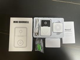 Smart Video Doorbell with Wi-Fi Auto Focus Plastic Material HD Two-Way Audio Night Vision Wireless Cloud Storage Doorbell Camera (White,Wi-Fi&Two-Way Intercom) balta