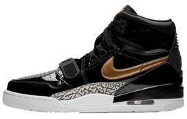 Jordan Legacy 312 Black Gold Patent AV3922-007 47.5