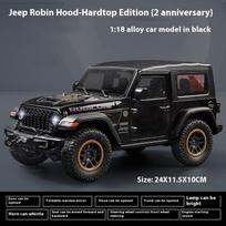1:18 Jeep Wrangler Rubicon Off Road SUV Lydinio Metalo Lietas Modelis Automobilis Garsas & Šviesa Kolekcionuojami Žaislai Dovanos Merginai juoda