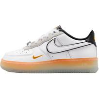 Nike Air Force 1  GS White Black Orange Kids Sneakers Orange-Peel IQ0205-100 35.5