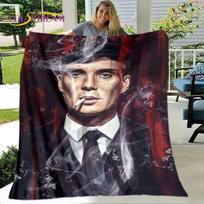 P-Peaky Blinders Tommy Shelby minkštas pliušinis pledas, flanelinis pledas mesti ant sofos svetainėje, miegamajame, lovoje, sofos, iškylos uždangalas, vaikui 75x90cm