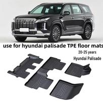 Hyundai Palisade 2020-2025 3D All-Weather Trunk and Backrest Mat, Wear-Resistant TPE Floor Mats 2020-2025 Palisade 7/8-Seater Backrest Trunk Mat