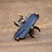 Boho Natural Crystal Rings Hypoallergenic Raw Stone Rings Adjustable Rings  Alternative Fashion style B