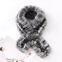 New Fashion Real Rex Rabbit Fur Scarves Winter Chinchilla Fur Scarf for Women natūrali