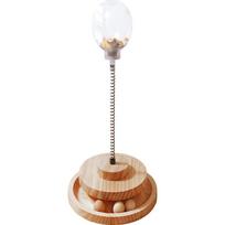 Solid Wood Rotating Catnip Ball Set – Treat-Dispensing Toy, Teaser Wand, and Pet Accessory for Cats