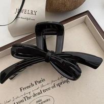 Korean Simple Bow Large Grab Clip New Style Back Head Hairpin Temperament Simple Shark Clip