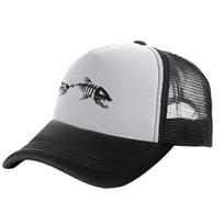 Fishbone Trucker kepuraitė Unisex žvejybos skeletas Fish Bone beisbolo kepurės Unisex tinklinės kepurės MZ-496