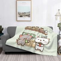 BuBu DuDu Baby Panda Bear Knitted Blankets Flannel Mochi Milk peach goma Couple Ultra-Soft Throw Blanket Bedroom Sofa Bed Rug 100x125cm 40x50in