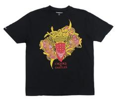 Crooks Castles Ribbon Medusa Bandana Graphic Tee Black Unisex T-Shirt S brown