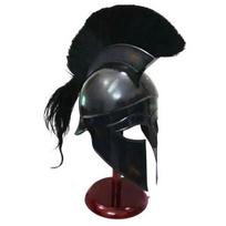 Medieval Greek Corinthian Armor Helmet With Plume Spartan Gladiator black