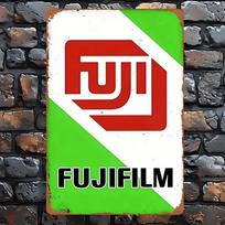 Vintage Fujifilm Fuji Film Logo Metal Sign - 7.9x11.9 Inch, Retro Style Wall Art, Green & Red Design, Easy to Hang, for Home, 20x30cm（7.8x11.8inch）