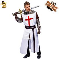 Halloween adult men's European medieval crusader knight jazz costume, big male samurai stage costume One size fits all