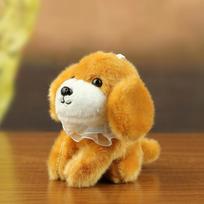 Soft Shiba Inu Plush Animal Keyring With Polyester Fabric For Gift Giving DarkBrown