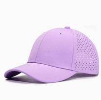 Nylon Laser Cut Hole Perforated Breathable Green Customize Snapback Cap Waterproof Quick Dry Snap Back Cap for Man One Size violetinė