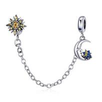 Bamoer 925 Silve Safety Chain Charms Collection for Women Original Silver Snake Bracelet DIY Fine Jewelry Accessories