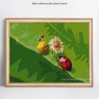 Deimantinis siuvinėjimas Viso ekrano boružės 5D kryžminio dygsnio mozaikinis deimantinis paveikslas 20X30CM green