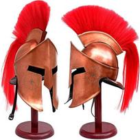 Vario apdaila viduramžių šarvai karalius Leonidas graikų Spartan 300 romėnų šalmas ant medinio stovo brown